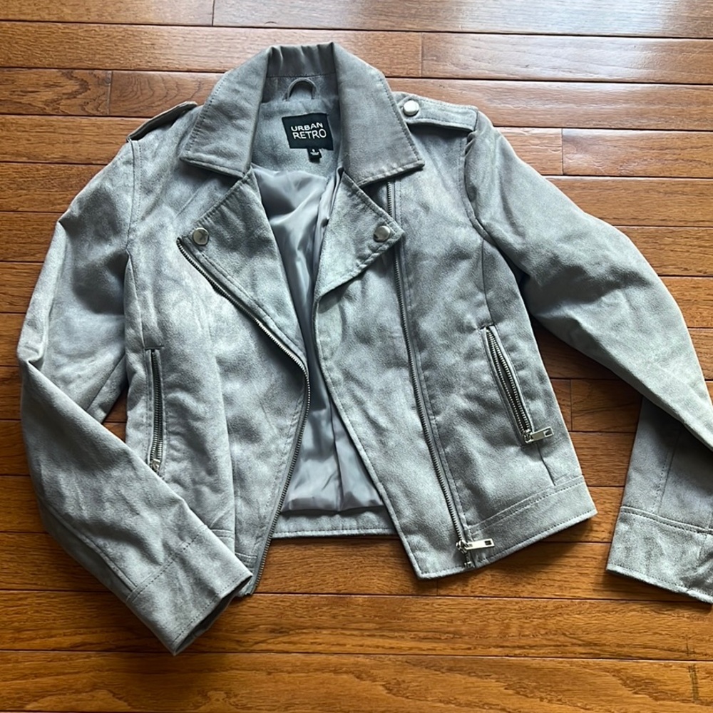 Urban Retro Grey Suede Jacket